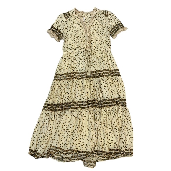 Free People Rare Feelings Maxi Dress in Neutral Cream Size Extra Small - Picture 3 of 12
